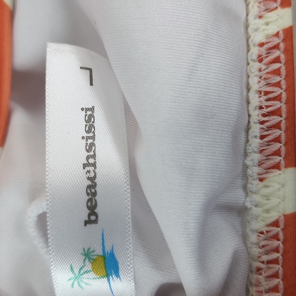 Beachsissi , Orange and creme 2 pc swimsuit, Sz L - Picture 8 of 10